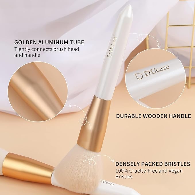 DUcare Powder Brush - Fluffy Large Makeup Brush With Soft Synthetic Bristles For Quick Makeup Setting and Blush for Flawless Application