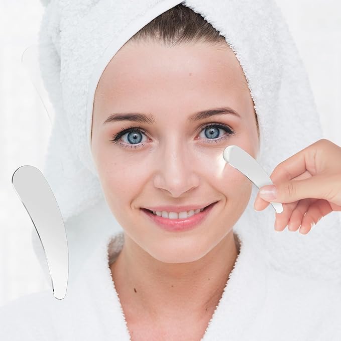 2Pcs Mini Metal Cosmetic Spatulas, Skincare SpatulaMixing