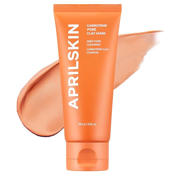APRILSKIN Carrotene IPMP 3-Min Quick Dry Pore Caring Clay Mask | Kaolin & Zinc PCA | Reduces Pores & Sebum | Cooling Effect | Vegan | Gentle Exfoliation | Korean Skin Care | 100g 3.52 oz.