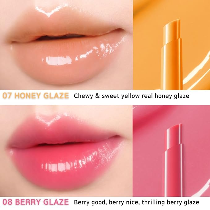 BBIA Over Glaze Stick - Lip Plumping Gloss Melting Balm Lipstick, Intensive Volume Up, High Shine & Glossy, Ultra Watery Moisturizing & Volumizing, Glowy Texture, Korean Lip Makeup (07 HONEY GLAZE)