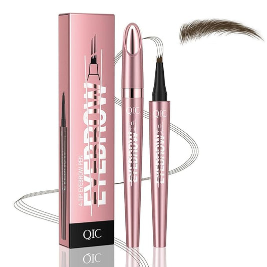 Eyebrow Pen, Waterproof Microblading Eyebrow Pencil, Eye Brown Makeup Pen with a Micro-Fork Tip for Women to Effortlessly Create Hair Like Natural Brows Black Brown