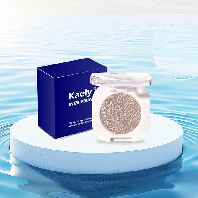 Nude Glitter Single Eyeshadow, Lightweight Blendable Mini Eye Shadow for Older Women, Monochrome Eyeshadow Palette Makeup Pigmented Waterproof, Vegan & Cruelty-Free, 10