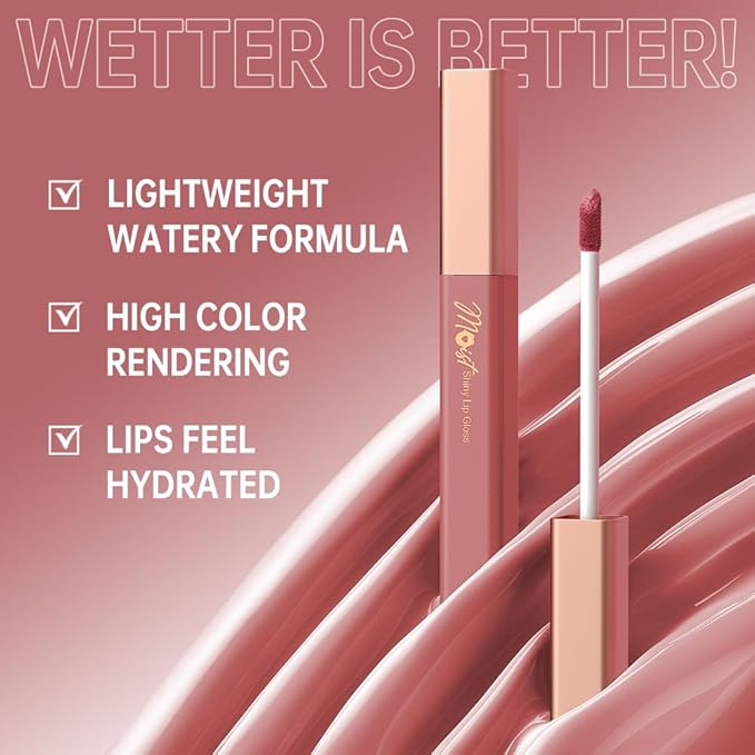 12 Colors Lip Gloss Set, High-Shine Waterproof Collection, Long Lasting Moisturizing Formula with Mirror Finish, Adult (9#, 1 Count (Pack of 1))