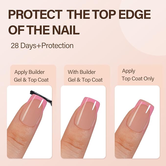 300Pcs French Gel Nail Tips, Vansiho Short Square Nail Tips, Pink Pre-French Tips Press on Nails, Acrylic Fake Nails for Nail Art DIY 15 Sizes