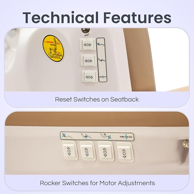 Spa Chair for Esthetician, Electric Facial Bed with 240° Rotation, 4 Motors, and Adjustable Headrest, Professional Medical Spa Exam Chair - 2246B, (Black)