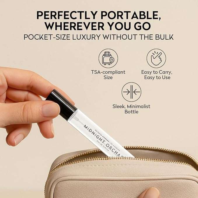 OCTAVIA MORGAN Midnight Orchard Eau De Parfum- Travel Perfume with Lush Peach, Golden Apricot & Smooth Sandalwood for a Fruity-Woody Signature- Graceful Fragrance Designed to Captivate All Day - 50ML