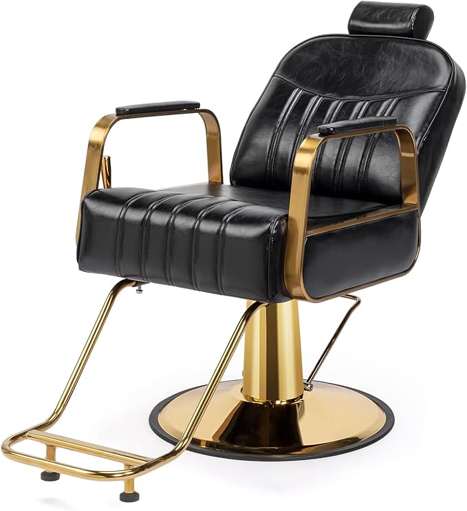 OmySalon Salon Chair for Hair Stylist, Reclining Barber Chair Hairdressing Styling Chair with Adjustable headrest, Beauty Shampoo Barbershop Furniture