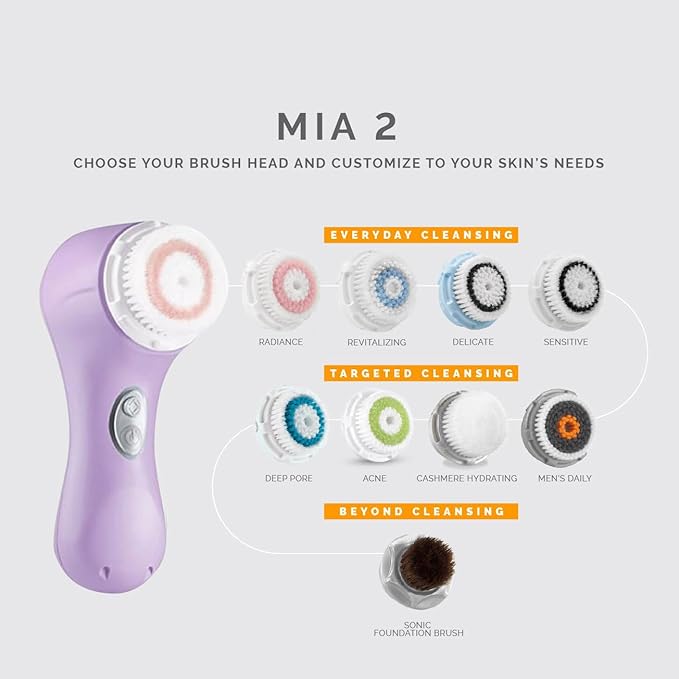 Clarisonic Mia 2 Sonic Facial Cleansing Device, 2 Speeds, Lavander