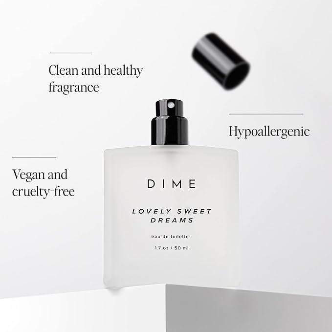 Dime Beauty Perfume Lovely Sweet Dreams, 1.7 oz / 50 ml - Warm Vanilla and Floral Scent, Hypoallergenic, Clean Perfume, Eau de Toilette For Women (Packaging May Vary)