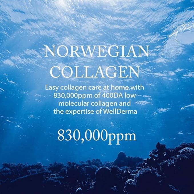 WELLDERMA Sapphire Collagen Impact Hydrogel Fitting Mask, 25g x 8 Sheets – Hydrating & Firming Micro-Hole Sheet Mask with Collagen Water 850,294ppm, Niacinamide & Peptides