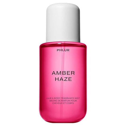 PHLUR Amber Haze Body Mist - Hair & Body Mist Fragrance - Amber, Jasmine, Saffron & Vanilla Body Spray (8 Fl Oz)
