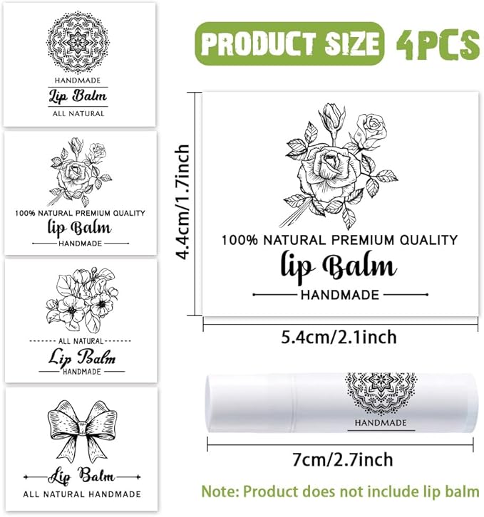 OLYCRAFT 100Pcs Self-Adhesive Lip Balm Tag Wrapping