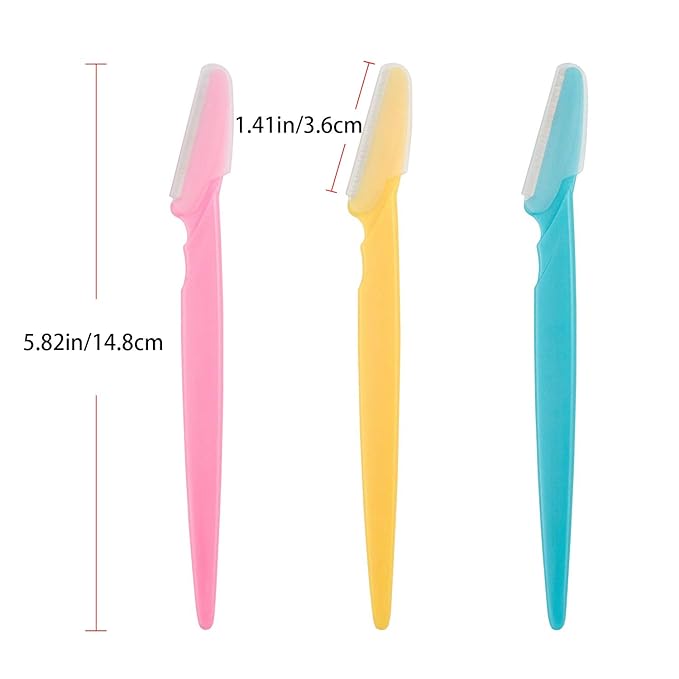 18 Pcs Eyebrow Razors Shaper, Safety Facial Hair Remover Face Shaver Trimmer, Exfoliating Dermaplaning Tool for Women and Men