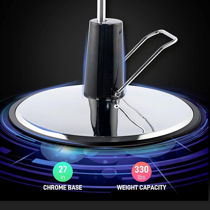 OmySalon All Purpose Hydraulic Barber Chair Recline 360 Degree Swivel Height Adjustable Heavy Duty Hairdresser Chair Beauty Salon Spa Tattoo Styling Barbershop Equipment Black & White