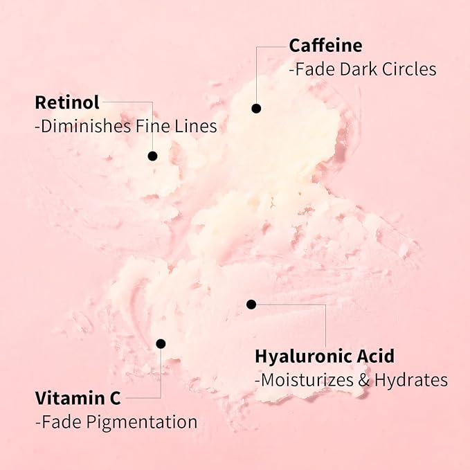 Retinol Eye Stick, Anti-Aging Eye Cream for Wrinkles, Dark Circles, Puffiness & Bags Under Eyes, All-in-one Multi Eye Balm with Caffeine, Vitamin C, Hydrating & Firming Skin