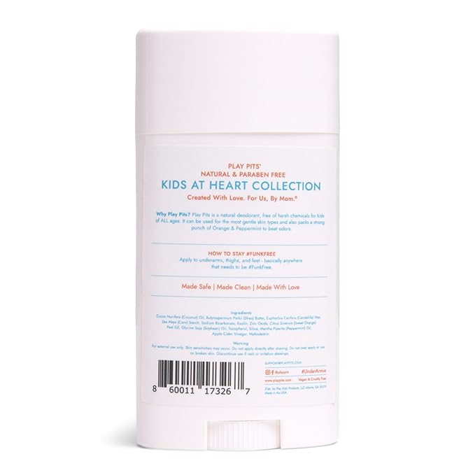 PLAY PITS - Natural Kids Whole Body Deodorant - Safe for Girls & Boys w/Sensitive Skin of All Ages - Clean, Non-Toxic, & Paraben Free - SONSHINE Scent - Infused w/Essential Oils – 2.65 Oz
