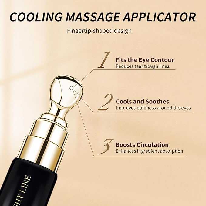 Under Eye Cream for Wrinkles, Skin Renewing Eye Cream With Peptides + Caffeine for Dark Circles and Puffiness, Anti Aging, Reduce Fine Lines and Under EyeBags, Fragrance Free