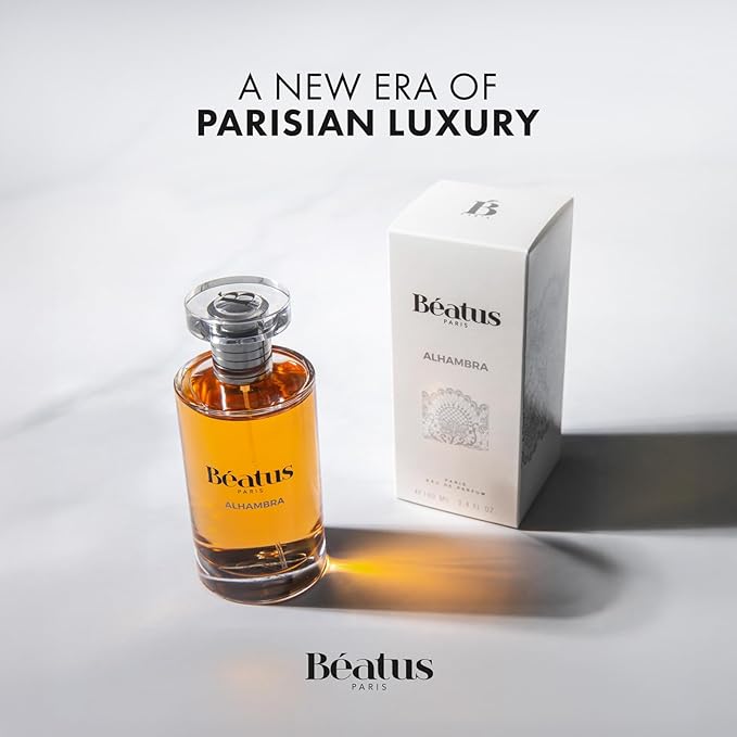 Beatus Paris Alhambra - Luxury Perfume for Women - Eau de Parfum - Long-Lasting Floral Fragrance - Notes of Black Pepper, Mandarin, Jasmine, Vanilla Scent - All Day Wear Travel Size EDP Spray - 3.4 oz