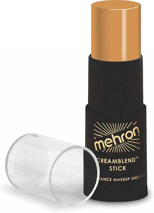 Mehron Makeup CreamBlend Stick | Face Paint, Body Paint, & Foundation Cream Makeup | Perfect for Halloween .75 oz (21 g) (Medium Dark 0)