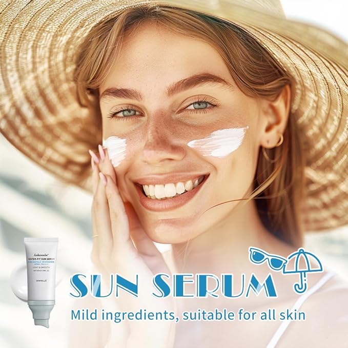 Centella Sunscreen SPF 50, Moisturizing Water-Fit Sun Serum, Face Sun Screen Long-Lasting Protection, Centella Madagascar Sunscreen, NO White Cast - Dry Oily Skincare For All Skin 50mL/1.69FL.OZ