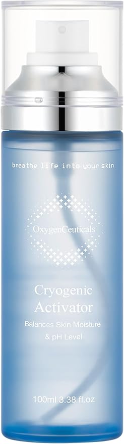 Cryogenic Activator (100ml / 3.38oz) – Facial Mist Toner for Hydrating, Soothing, and Cooling, Naturally Derived Deep Sea Water with Pure Oxygen, Suitable for All Skin Types