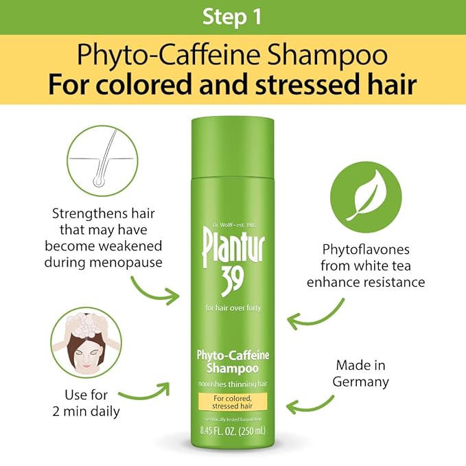 Plantur 39 Phyto-Caffeine Shampoo and Conditioner Set for Colored, Stressed Hair - 8.45 fl oz and 5.07 fl oz