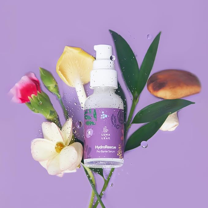 Luma & Leaf HydroRescue Pro-Barrier Hyaluronic Acid Serum - Advanced Face Serum with 5% Beta-Glucan & Passionfruit Seed Oil for Deep Hydration, Barrier Repair & Antioxidant-Rich Skincare