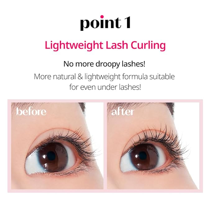 ETUDE Curl Fix Mascara Black 1+1 Set, Lash Mascara, Strong Curl Up, Long-Lasting, Waterproof, Light-Weight, Korean Makeup, Beauty, Vegan Certified (0.27 * 2 Fl Oz)