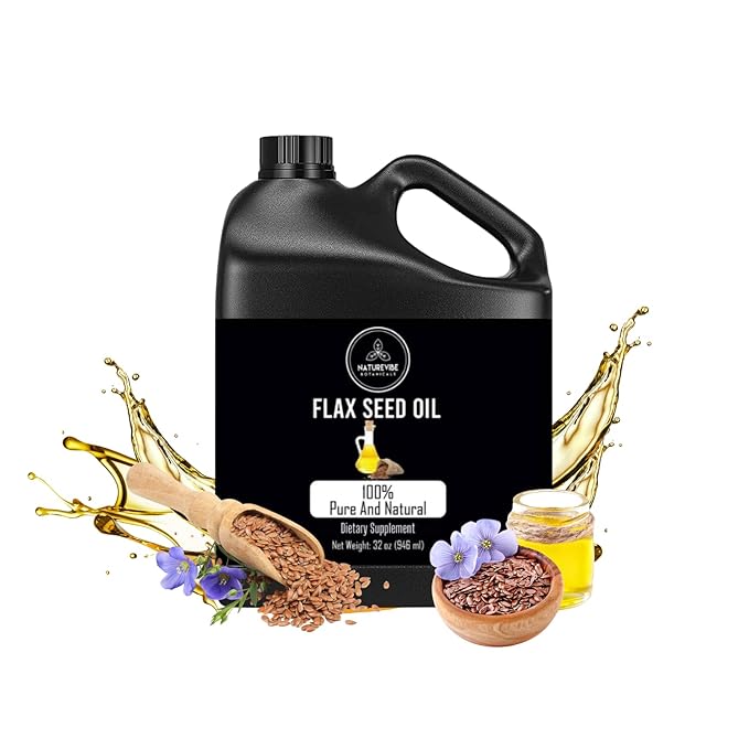 Naturevibe Botanicals Flaxseed Oil 32 Ounces | 100% Pure and Natural | Great for Skin Care and Hair Care