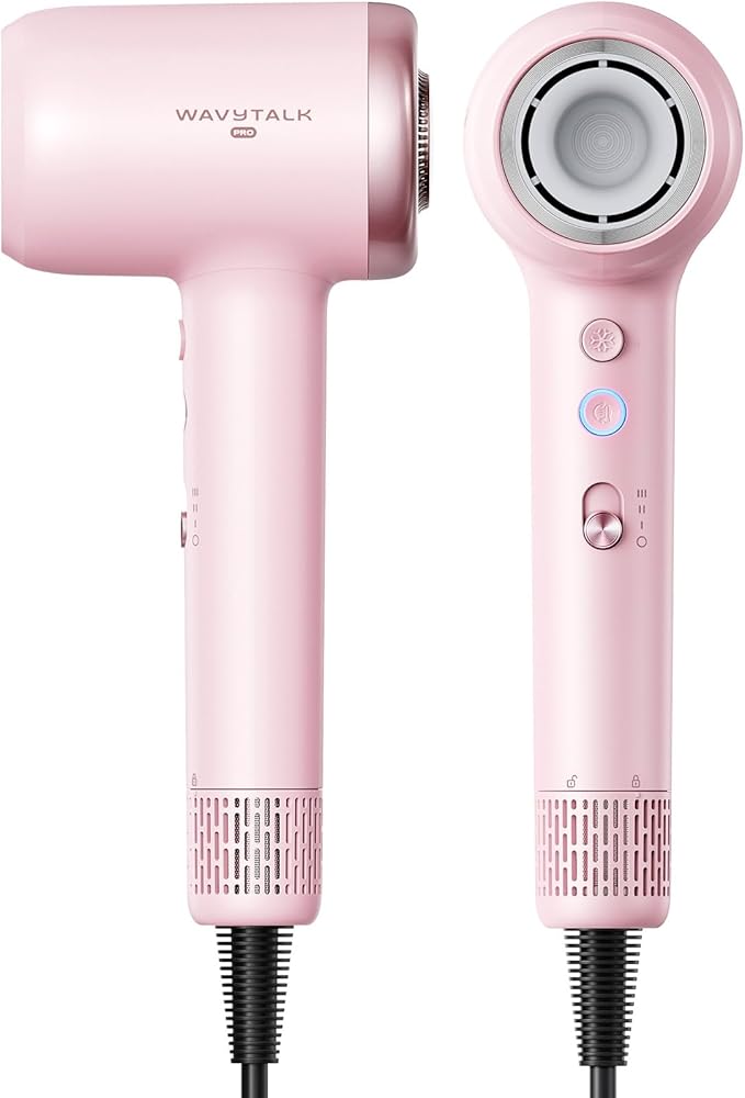 Hair Dryer, Wavytalk Turblow Pro Fast Drying Blow Dryer, High Speed Hair Dryer for Women with 110,000 RPM, Pro Negative Ions for Reduces Damage, Frizz Smoothing, 3 Speeds &3 Temps, One Cool Shot, Pink