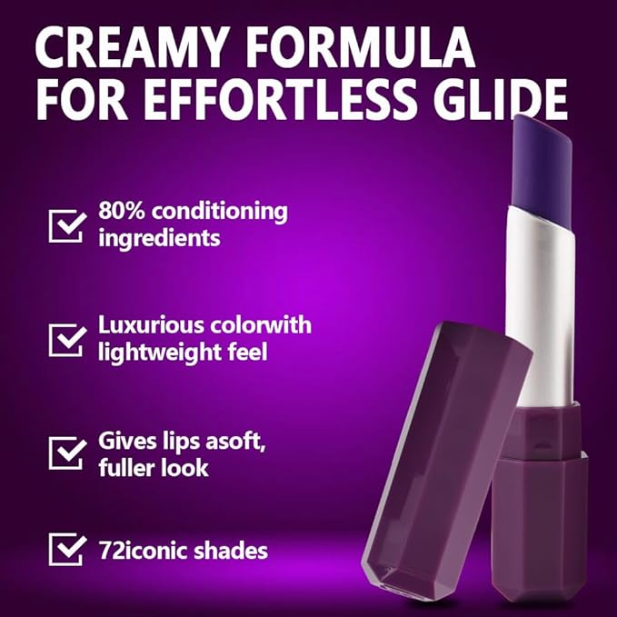 Grape Purple Matte Lipstick for Women - Pigmented Lip Crayon & Face Paint Stick for Everyday Halloween Birthday Party Wear, Younger-Looking Lip Gloss Makeup, Lápiz labial morado para mujer 11
