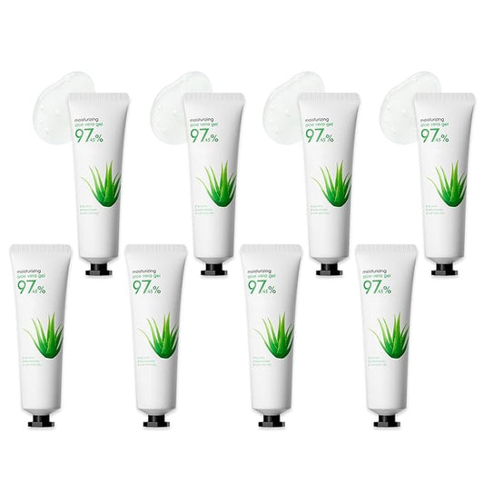 8Pcs Organic Aloe Vera Gel for After Sun Skin Care,Natural Moisturizing Aloe Vera Gel for Face & Body,Easy to Portable Face Moisturizer,Travel Size Pure Vera Aloe Gel for all Skin Types F