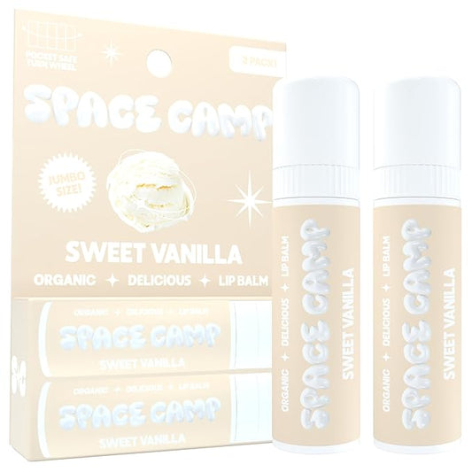 Wellness Jumbo Lip Balm - Sweet Vanilla Organic Flavored Balm (2 Pack)