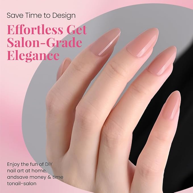 evpct Glossy Press on Nails Short Almond Short for Women, Dusty Nude Pink Fake Nail with Glue Salon Quality Reusable Stick on Nails In 15 Sizes 30Pcs Full Cover False Nail Soft Gel Set Kit for Gift
