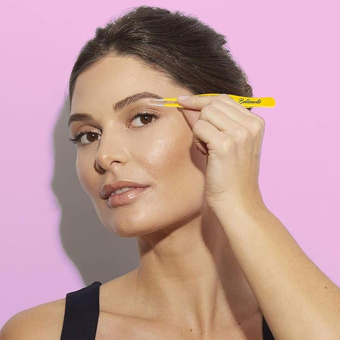 2 PCS Precision Surgical Grade Tweezers - Best Stainless Steel Sharp Tweezers for Ingrown Hair Extraction, Precise Eyebrow, Facial and Body Hair Grooming, Splinter, & Tick - Needle Nose