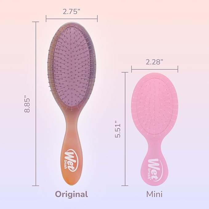 Wet Brush Original Detangler Hair Brush, Pink (Desert Afterglow), Ultra-Soft IntelliFlex Bristles, Detangling Bristles Glide Through Tangles (Wet Dry & Damaged Hair), Women & Men (Pack of 2)