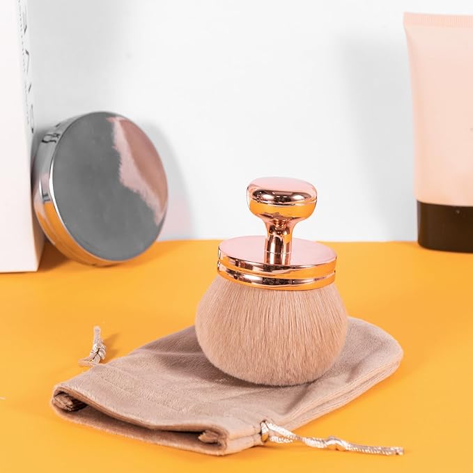 UNIMEIX Extra Large Body Makup Brush for Self Tanner with Drawstring Bag, 3.0 Inch Blend and Blur Body Sunscreen Applicator for Face, Legs, Body, Cream and Foundation (RoseGold)