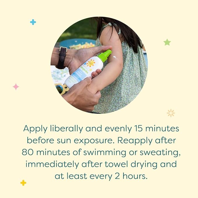 Babyganics SPF 50 Baby Sunscreen Spray | UVA UVB Protection | Octinoxate & Oxybenzone Free | Water Resistant, Unscented, 6 Fl Oz (Pack of 2)