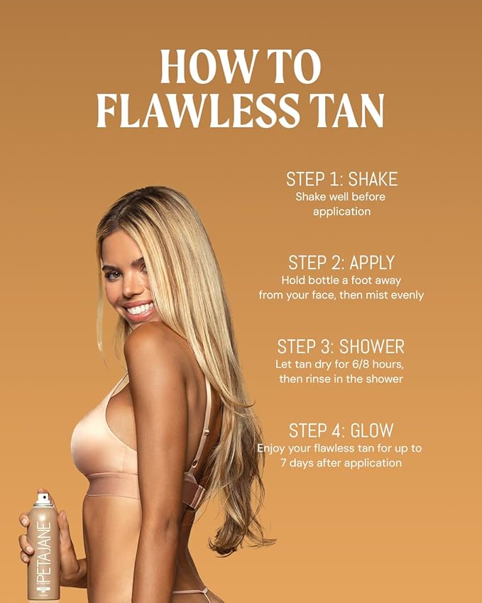 Natural Sunless Tanning Mist 7oz - Organically Derived Self-Tanner Spray, Lightweight & Non-Sticky, Streak-Free Glow, For All Skin Types, Vegan & Cruelty-Free