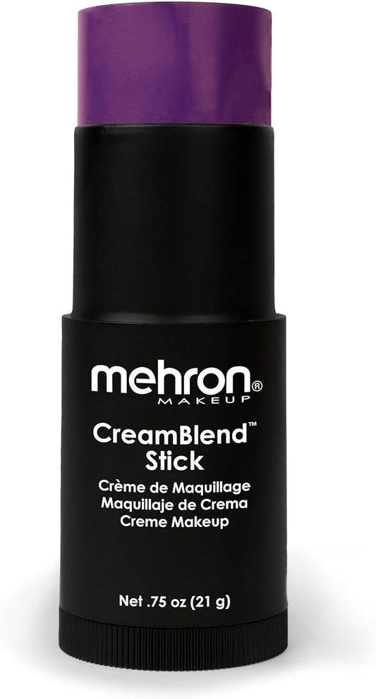 Mehron Makeup CreamBlend Stick | Face Paint, Body Paint, & Foundation Cream Makeup | Perfect for Halloween .75 oz (PURPLE)