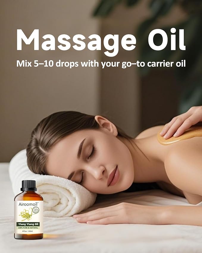 Pure Ylang Ylang Essential Oil, 100% Pure Natural Ylang Ylang Essential Oil, Premium Grade Essential Oils for Diffusers for Home, Skin, Care Massage, Soap Make, Aromatherapy, 4 Fl Oz | 120ml