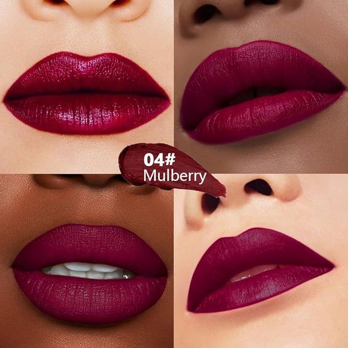 Dark Orange Red Matte Lipstick - Lip Crayon & Face Paint Stick for Women, Smooth Pigmented Everyday Wear, Younger-Looking Lip Makeup, Labial con color para uso diario 04