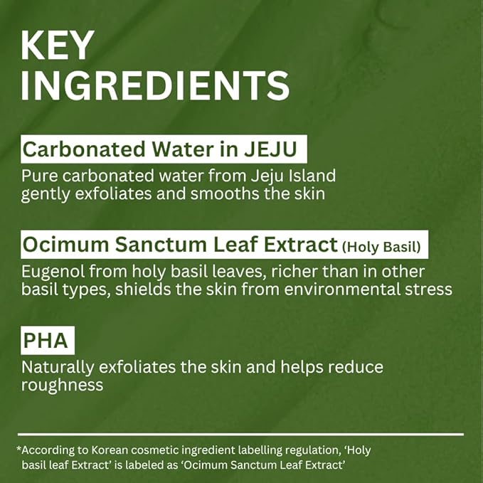 P.CALM Holy Basil Bubble Deep Mask – Holy Basil & Carbonated Water for Cleansing Pores & Blackheads, Korean Clay to Bubble Wash-Off Pack (90g / 3.17 oz)