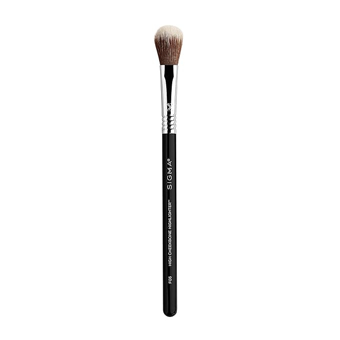 Sigma Beauty Professional F03 High Cheekbone Highlighter™ and Contouring Synthetic Face Makeup Brush with Sigmax® fibers for Buffing and Highlighting Nose, Chin and Cheekbones