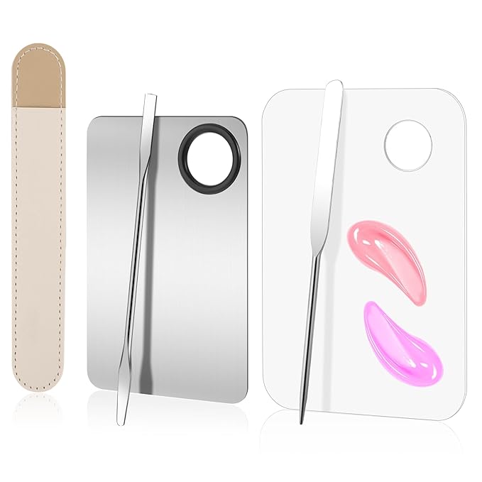 5 Pcs Makeup Spatula Korean Foundation Spatula Stainless Steel Makeup Mixing Palette Acrylic Makeup Palette Cosmetic Spatula Beauty Spatula Makeup Tools