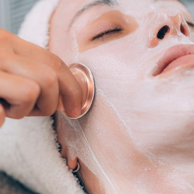 Nuanchu Facial Cupping Cup Glass Face Cup Silicone Cupping Massage Vacuum Suction Mug for Body Face Leg Arm Back Shoulder Muscle and Joint Pain(Pink,0.80 Inch Diameter)