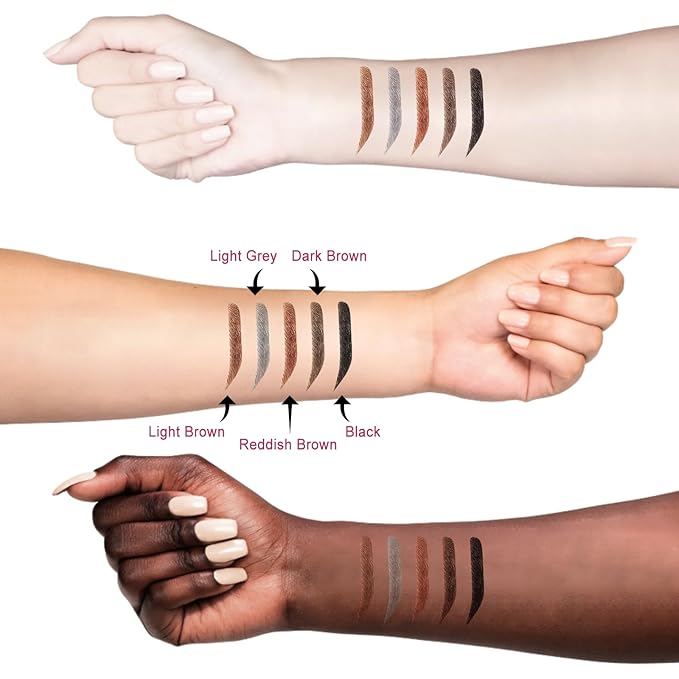 Microblade Eyebrow Pen, Waterproof Eyebrow Pencil Black Brow 4 Fork Tip Pencil, Liquid Thin Eyebrow Pen Long Lasting that Looks Like Hair, Black