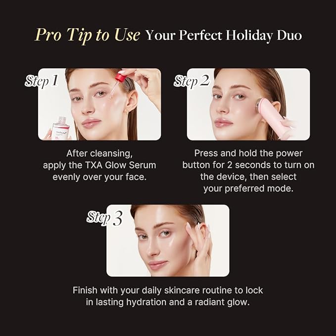 medicube Booster Pro Holiday Gift Set, Amazon Exclusive | Limited Mocha Booster Pro + TXA Niacinamide Serum | Gift for Women & Men | Perfect for Holiday Gifting & Self Care | Korean Skin Care Kit