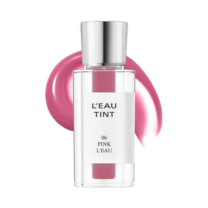 BBIA L’EAU Tint – Glossy & Glow Lip Stain, Watery Lip Tint, Non-Sticky, High Shine Finish, Long-lasting, Moisturizing, Lightweight, Natural, Daily Use, Vegan, Korean Lip Makeup (06 PINK L'EAU - MINI)