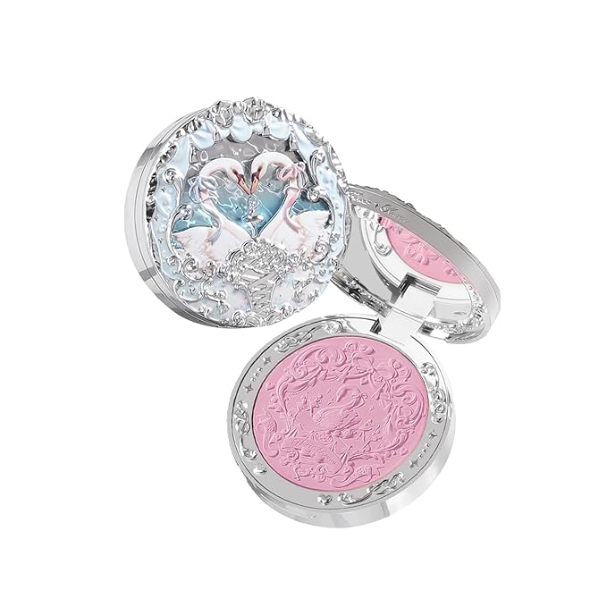 Flower Knows Swan Ballet Embossed Blush,Lavender Matte Finish,Buildable & Blendable Powder Blush for cheeks,Natural Flush for All Skin Tones(03 Silky Ribbon,5g)